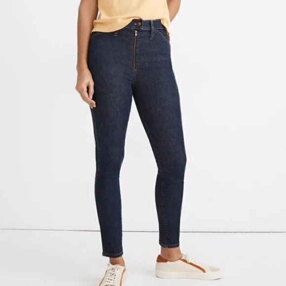 Madewell 10" High-Rise Skinny Crop Jeans 28 Macarthur Wash: Exposed Zip Edition - Picture 1 of 16
